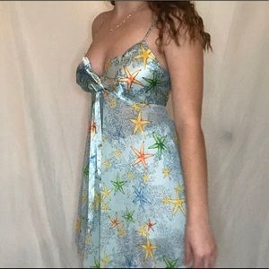 Victoria’s Secret blue starfish satin slip dress